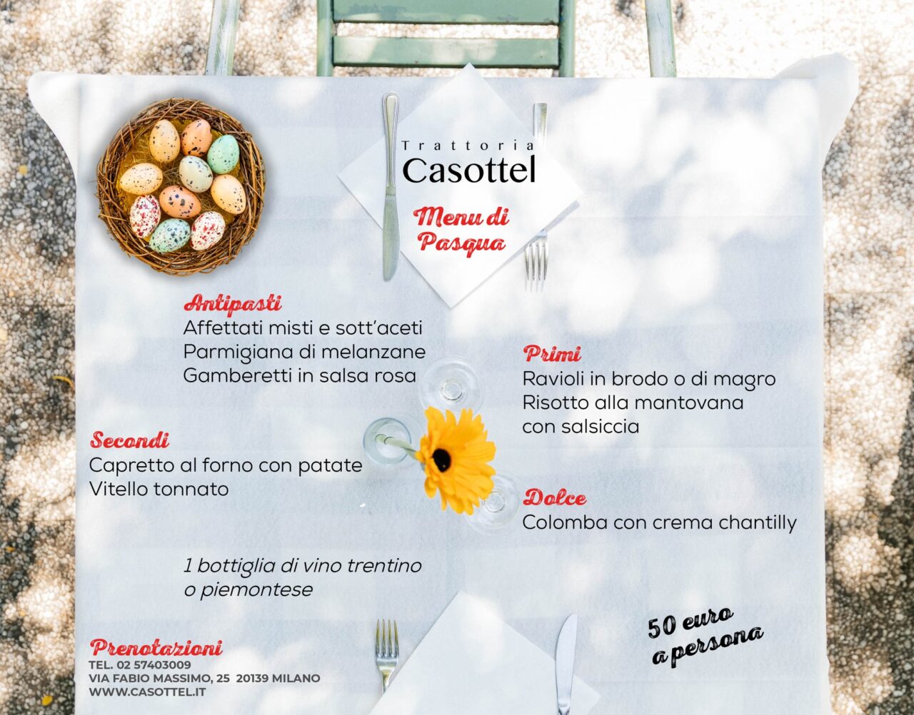 Casottel Menu di Pasqua